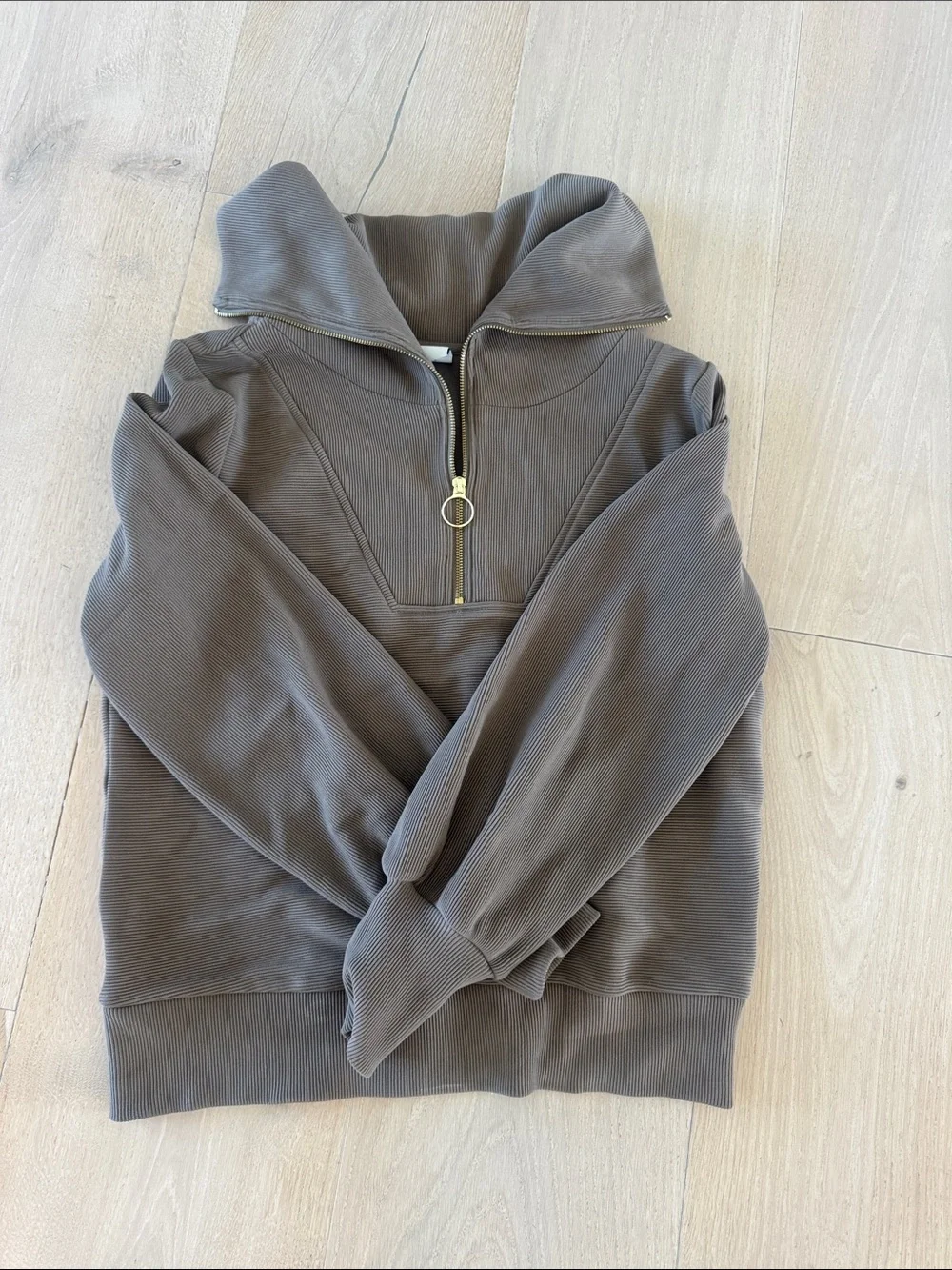 Womens Varley Half-Zip Funnel Neck Sweater - olive green